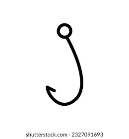 Fishing hook. Simple icon. Black on white background