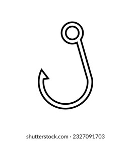 Angelhaken. Einfaches Symbol. Schwarz auf weißem Hintergrund
