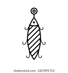 Angelhaken. Einfaches Symbol. Schwarz auf weißem Hintergrund