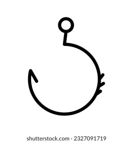 Fishing hook. Simple icon. Black on white background