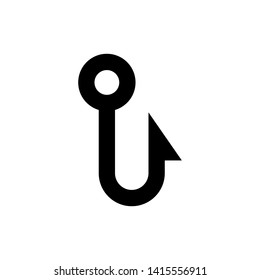 Fishing hook. Simple icon. Design Vector Art Illustration.