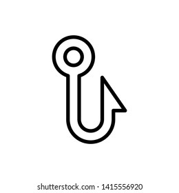 Fishing hook. Simple icon. Design Vector Art Illustration.