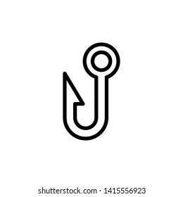Fishing hook. Simple icon. Design Vector Art Illustration.