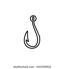 Fishing hook. Simple icon. Design Vector Art Illustration.