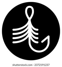 Fishing hook solid icon. Bait vector illustration isolated on white. Fishhook glyph style design, designed for web and app. Eps 10