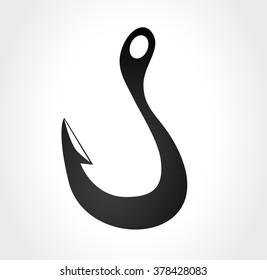 fishing hook symbol icon stylish sign element 