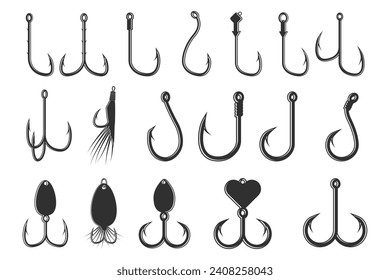 Fishing Hook Vector Bundle, Fishhook silhouette Bundle, Fishing Hook Set, Premium Quality Fishing Hook Vector