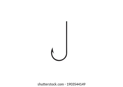 Fishing hook for fishing. Vector drawing.