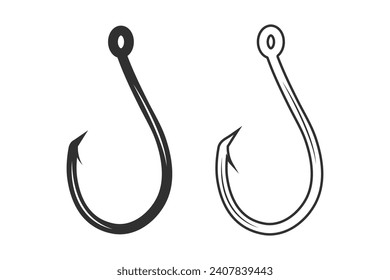 Fishing Hook Vector, Fishhook silhouette, Fishing  Set, Premium Quality Hook Vector, Fishing Hook Graphics, Stylish Fishing Hook, illustration,  Vector Format