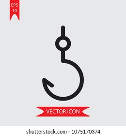 Fishing hook vector icon