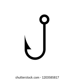 Fishing hook vector icon, angling symbol. Simple, flat design for web or mobile app