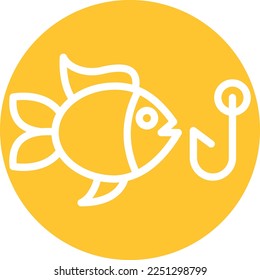 Icono vector de gancho de pesca que es adecuado para el trabajo comercial y que puede modificarlo o editarlo fácilmente
