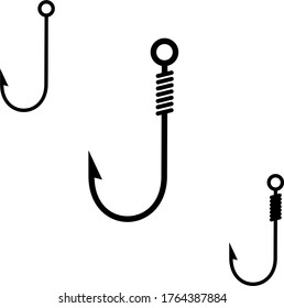 Fishing Hook Vector Illustration Set on White