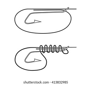 Fishing Hooks Knot Stock Vector (Royalty Free) 413832985 | Shutterstock