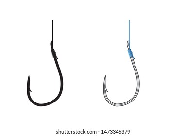 Fishing Hooks Types of Fishing Hooks isolated on white background vector
