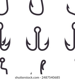 Ganchos de pesca Vector de dibujos animados sin patrón.