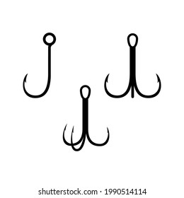 fishing hooks vector isolated on white background