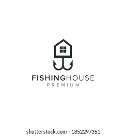 Fishing House Logo Vector Icon