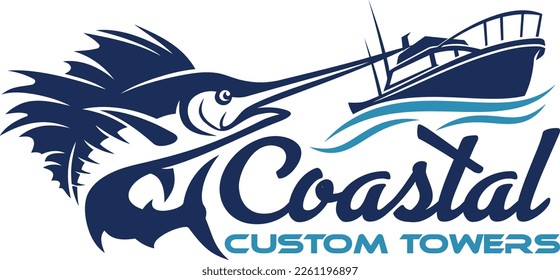 Fishing hunter boat logo design