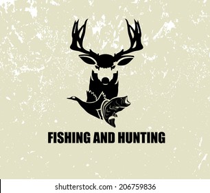 Fishing And Hunting Illustration