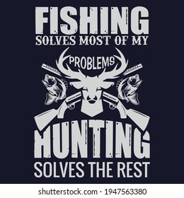 Fishing and hunting T shirt design template