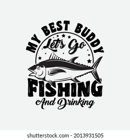 Fishing Hunting T-shirt Design vector