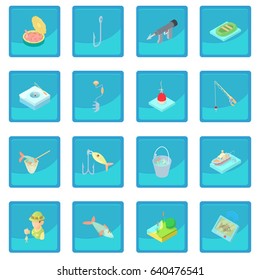 Fishing icon blue app for any design vector illustration