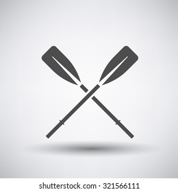 Fishing icon with boat oars over gray background. Vector illustration. svg