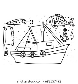 Fishing icon element