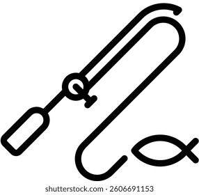 Fishing Icon Element For Design