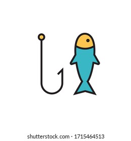 fishing icon filled outline vector illustration. isolated on white background
