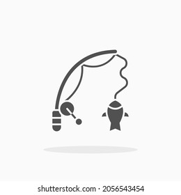 Fishing icon. Glyph or Solid style. Vector illustration. Enjoy this icon for your project.