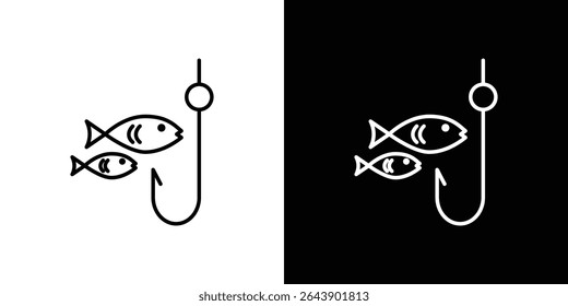 Fishing-Symbol Grafisches Vektorset für UI-Design