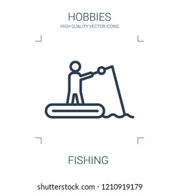 fishing icon. high quality line fishing icon on white background. from hobbies collection flat trendy vector fishing symbol. use for web and mobile