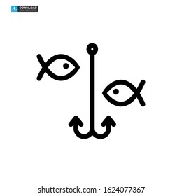 fishing icon isolated sign symbol vector illustration - high quality black style vector icons
