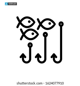 fishing icon isolated sign symbol vector illustration - high quality black style vector icons
