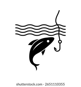 fishing icon isolated sign symbol vector, flat black simple illustration for web and app..eps
