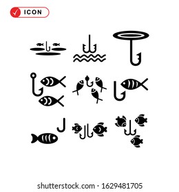 fishing icon or logo isolated sign symbol vector illustration - Collection of high quality black style vector icons
