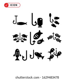 fishing icon or logo isolated sign symbol vector illustration - Collection of high quality black style vector icons
