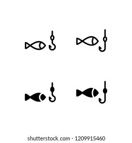 Fishing Icon Logo Vector Symbol. Bait Icon
