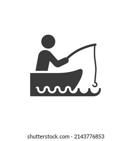 fishing icon man on the boat vector images
