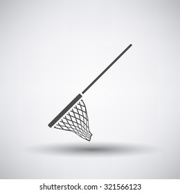 Fishing icon with net  over gray background. Vector illustration.