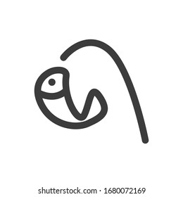 Fishing icon on white background