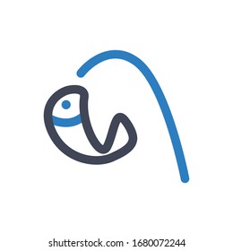 Icono de pesca en fondo blanco