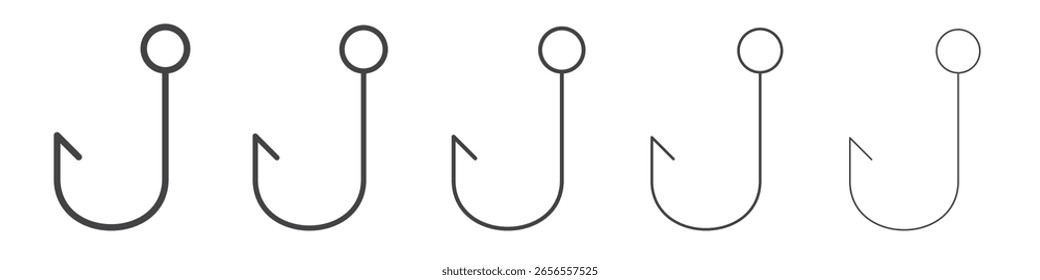 Icono de pesca Vector de ilustración de contorno