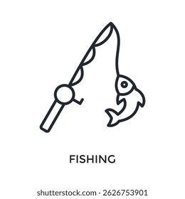 Fishing Icon Outline Style. Vector Illustration For Graphic Design