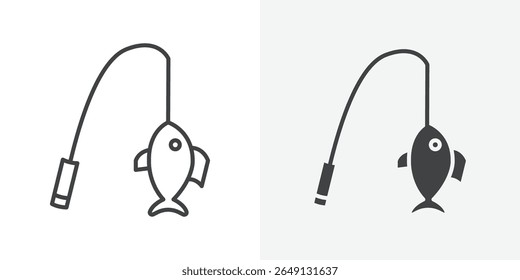 Icono de pesca Esquema de signo de Vector