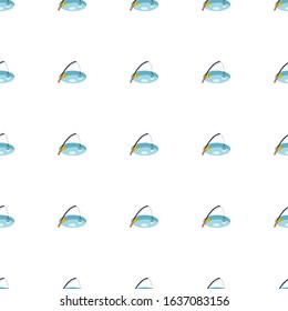 Fishing icon pattern seamless isolated on white background. Editable flat Fishing icon. Fishing icon pattern for web and mobile.