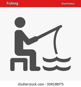 Fishing Icon. Professional, pixel perfect icon optimized for both large and small resolutions. EPS 8 format.