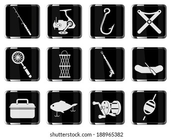 Fishing icon set